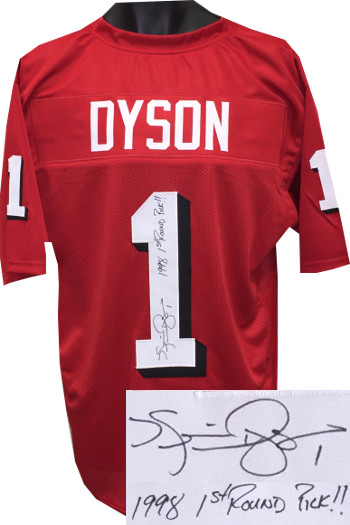 Kevin Dyson signed Utah Utes Red TB Custom Stitched Shadow # Football Jersey #1 1998 1st Round Pick!! XL- JSA Holo