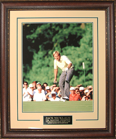 Jack Nicklaus 1986 Masters Champion at Augusta 11x14 Photo Premium Leather Framing & V-Groove Matting