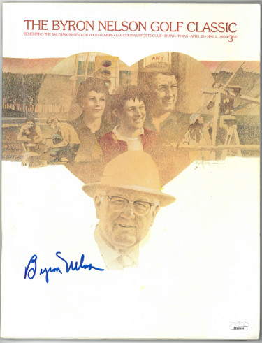 Byron Nelson signed 1983 Byron Nelson Golf Classic Program- JSA #EE60449
