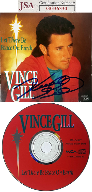 Vince Gill signed 1993 Let There Be Peace On Earth Album Cover Booklet w/ CD & Case- JSA #GG36330
