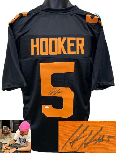 Hendon Hooker signed Tennessee Black Custom Stitched College Football Jersey #5 XL- JSA Signature Debut