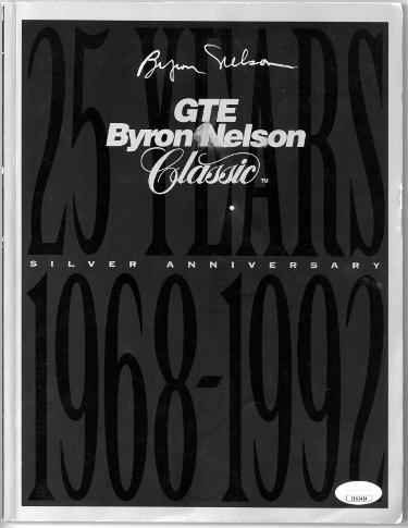 Byron Nelson signed 1992 GTE Byron Nelson Classic Golf Silver Anniversary Program imperfect- JSA #EE63414