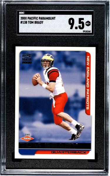 Tom Brady 2000 Pacific Paramount Rookie Card (RC) #138- SGC Graded 9.5 Mint+ (Michigan/Patriots/GOAT)