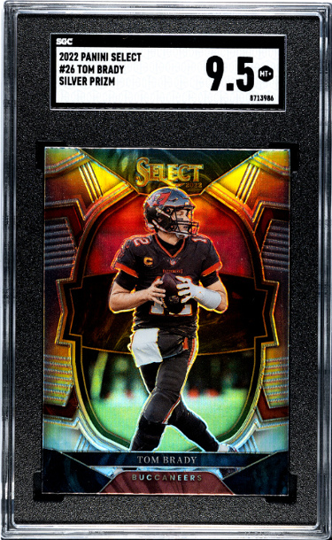 Tom Brady 2022 Panini Select Silver Prizm Card #26- SGC Graded 9.5 Mint+ (Tampa Bay Buccaneers/GOAT)
