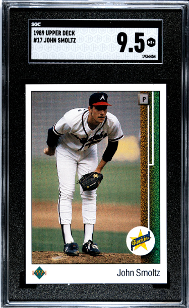John Smoltz 1989 Upper Deck Rookie Card (RC) #17- SGC Graded 9.5 Mint+ (Atlanta Braves)