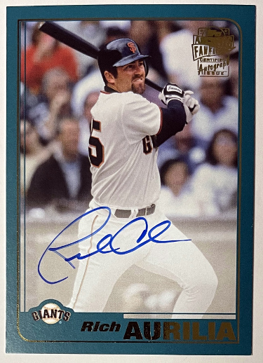 Rich Aurilia signed 2018 Topps Archives Fan Favorites On Card Auto #FFA-RA- 2001 Card Design (San Francisco Giants)