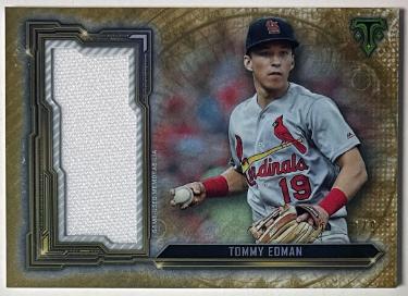 Tommy Edman 2020 Topps Triple Threads Gold Jumbo Relic Card #SJR-TED- /9 (St. Louis Cardinals)