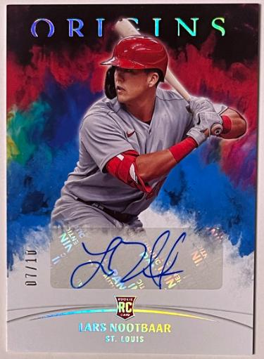 Lars Nootbaar signed 2022 Panini Chronicles Origins Rookie Auto Card #OS-LN- /10 (St. Louis Cardinals)