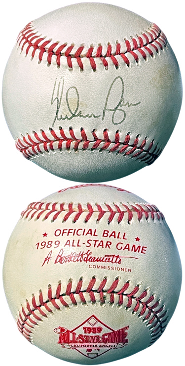 Nolan Ryan signed Official Rawlings 1989 All-Star Game Logo Baseball- COA (Mets/Rangers/Astros/Angels/HOF)