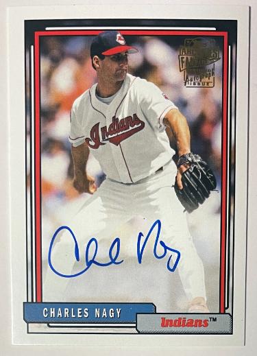 Charles Nagy signed 2018 Topps Archives Fan Favorite On Card Auto #FFA-CN (Cleveland Indians/3X All-Star)