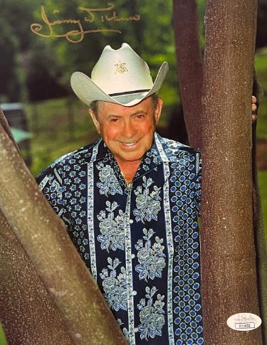 Little Jimmy Dickens signed Country Music Color 8x10 Photo imperfect- JSA #II11632