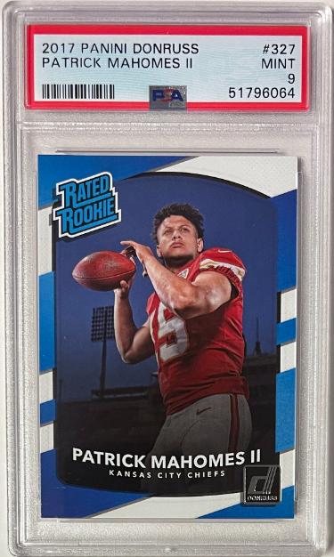 Patrick Mahomes 2017 Panini Donruss Rated Rookie (RC) #327- PSA Graded 9 Mint (Kansas City Chiefs/SB Champs-MVP)