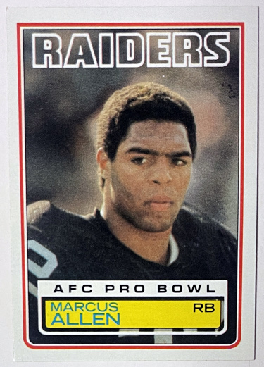 Marcus Allen 1983 Topps Rookie Card (RC) #294 (Los Angeles Raiders)