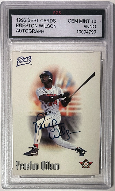 Preston Wilson signed 1996 Best Cards Rookie On Card Auto -FGS Graded 10 Gem Mint (Colorado Rockies/Houston Astros)