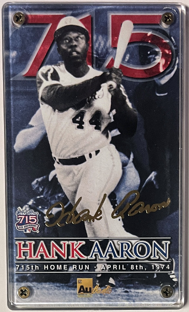 Hank Aaron Authentic Images 715 HR 24K Gold Signature Card #1908/1974 (Milwaukee/Atlanta Braves)
