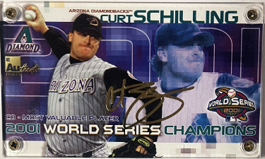 Curt Schilling Authentic Images 24K Gold Facsimile Signature Card- /5000 (2001 World Series/Arizona Diamondbacks)