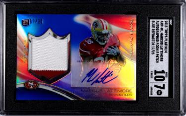 Marcus Lattimore 2013 Topps Platinum Autographed Blue Refractor Rookie Patch Auto Card #ARP-ML-17/25- SGC Graded 7 NM/10 Auto