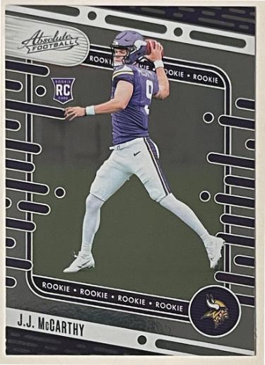 JJ/J.J. McCarthy 2024 Absolute Rookie Card (RC) #110 (Minnesota Vikings)
