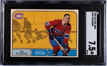 Ted Harris 1968-69 O-Pee-Chee NHL Card #162- SGC Graded 7.5 NM+ (Montreal Canadiens)