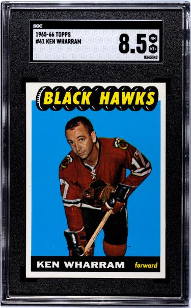 Ken Wharram 1965-66 Topps Card #61- SGC Graded 8.5 NM-MT+ (Chicago Black Hawks)