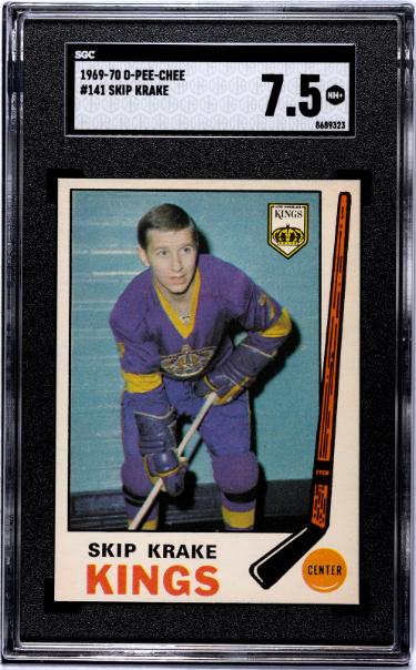 Skip Krake 1969-70 O-Pee-Chee NHL Card #141- SGC Graded 7.5 NM+ (Los Angeles Kings)