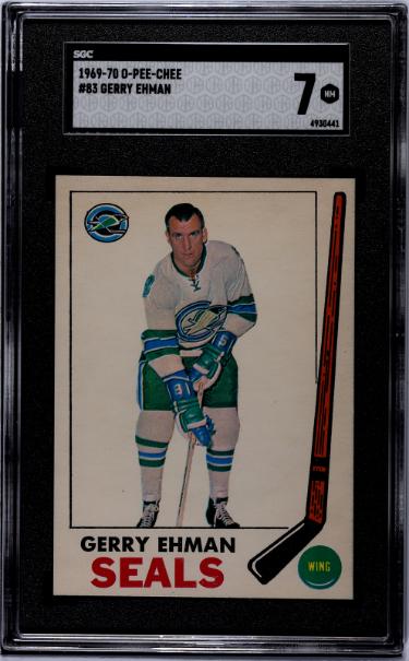 Gerry Ehman 1969-70 O-Pee-Chee NHL Card #83 - SGC Graded 7 NM (Oakland Seals)
