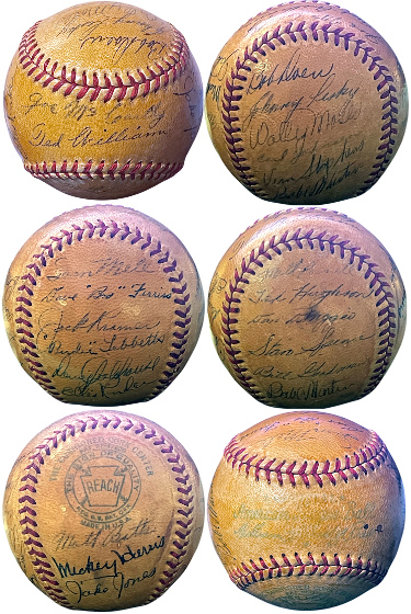 1948 Boston Red Sox Team Signed Reach ROAL Baseball 23 Sig-Joe McCarthy/Bobby Doerr/Boo Ferris/Sam Mele/Denny Gatehouse COA