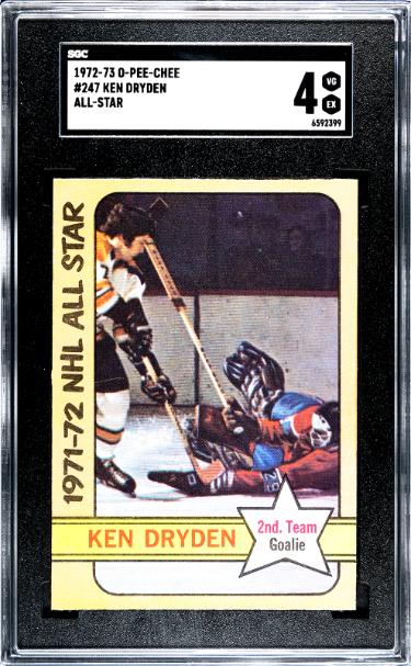 Ken Dryden 1972-73 O-Pee-Chee NHL All-Star Card #247- SGC Graded 4 VG-EX (Montreal Canadiens)