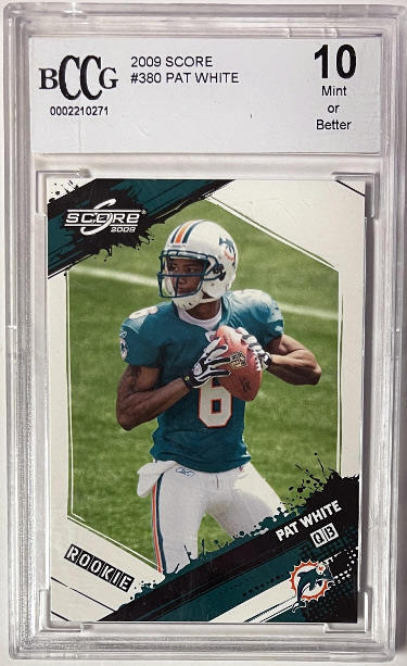 Pat White 2009 Score Rookie Card (RC) #380- BCCG Graded 10 Mint or Better (Miami Dolphins)