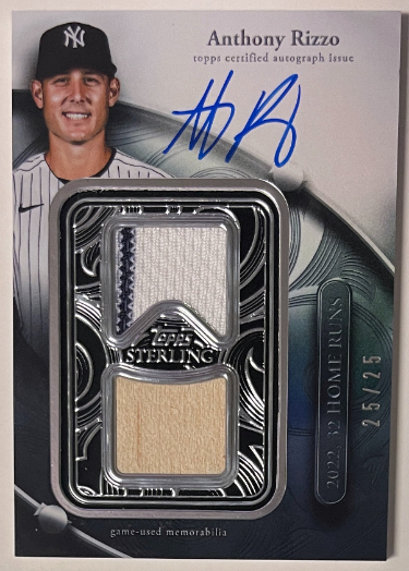 Anthony Rizzo signed 2024 Topps Sterling Swings Auto Relic Card #SWAR-AR- 25/25 (New York Yankees)