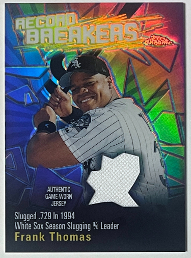 Frank Thomas 2003 Topps Chrome Record Breakers Relic Refractor Card #RBCR-FT (Chicago White Sox)