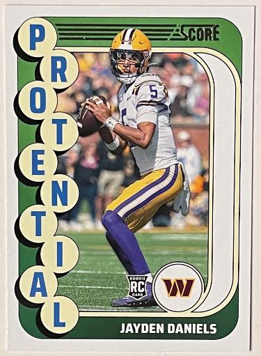 Jayden Daniels 2024 Panini Score Rookie Card (RC) #3 (LSU/Washington Commanders)
