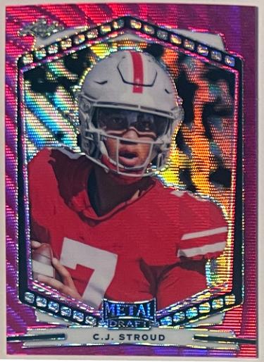 CJ/C.J. Stroud 2022 Leaf Metal Draft Pink Refractor Rookie Card (RC)  #P-CJS (Ohio State/Texans)