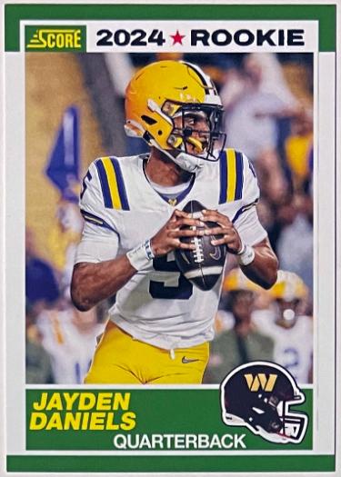 Jayden Daniels 2024 Score Rookie Card (RC) #2 (LSU/Washington Commanders)