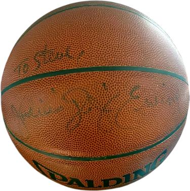 Julius Dr. J Erving signed Spalding NBA Z/IO Composite Leather Full Size Basketball To Steve- Beckett Review (76ers)