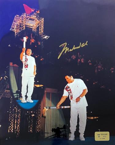 Muhammad Ali signed 16x20 Photo 1996 Atlanta Olympics Torch Lighting- /1996- Beckett/Ali/Prince COA w/VHS Tape of Signing