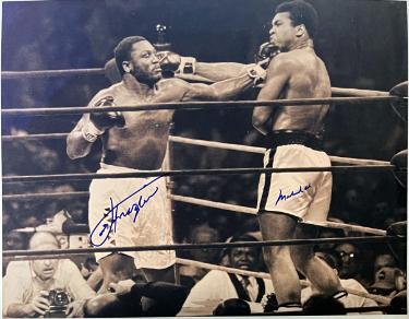 Muhammad Ali & Joe Frazier dual signed 1974 Super Fight ll 16x20 Boxing Photo- Beckett/COA/Pics