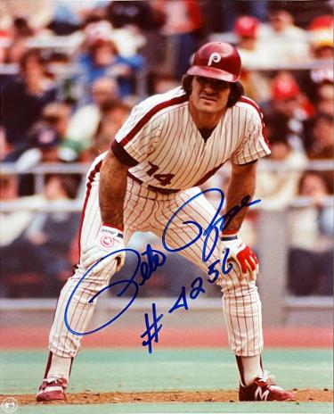 Pete Rose signed Philadelphia Phillies MLB Licensed 8x10 Photo #4256- Tuff Stuff LOA (HIT KING)