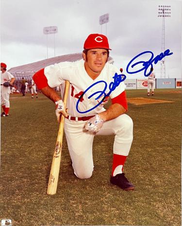Pete Rose signed Cincinnati Reds MLB Licensed 8x10 Photo- Tuff Stuff LOA (HIT KING/4256)