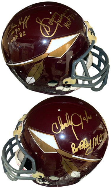 Washington Greats signed Riddell TB NFL Proline FS Helmet- 4 sigs- Sonny Jurgensen/Sam Huff/Charley Taylor/Bobby Mitchell- COA