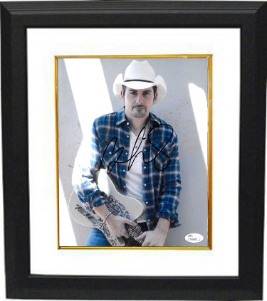 Brad Paisley signed 8x10 Photo Custom Framing - JSA Hologram #T40889 (with guitar)