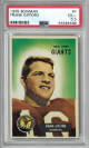 Frank Gifford New York Giants 1955 Bowman Football Card #7- PSA Graded 5.5 Excellent+