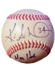 Kevin Milwood signed Wilson Official Major League Baseball #34 w/ Moe Hill toned- COA (Braves/Phillies)