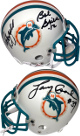 Miami Dolphins Greats- Bob Griese/Larry Csonka/Paul Warfield signed Riddell TB Authentic Mini Helmet- Tuff Stuff COA/Photos/Show