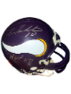 Fran Tarkenton signed Minnesota Vikings NFL TB Rep Mini Helmet #10 HOF 86- imperfect- Tuff Stuff COA/Photo